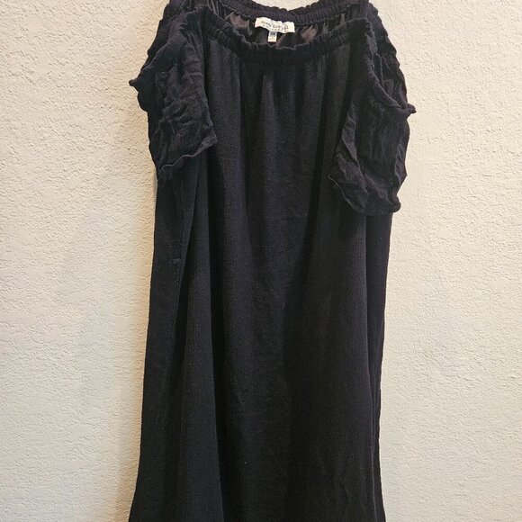 Speed control 2X lined gawzy Boho black dress cute colorful tassels on hem 2X - Picture 7 of 7